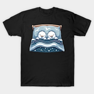 Cute Sea Gulls Sleeping In Bed Together T-Shirt